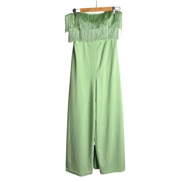 Hutch Crepe Fringe Jumpsuit Mint Green Size 4 - Picture 6 of 11